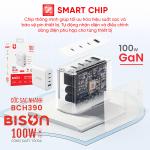 Củ sạc mini Bison White sạc nhanh GaN 100W