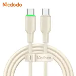 Cáp sạc data Mcdodo CA-4770 Beige Type-C to Type-C 65W có đèn LED   1.2m