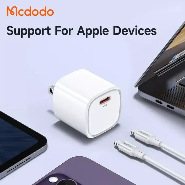 Combo cáp sạc Mcdodo PD 20W sạc nhanh USB-C to USB-C CH-4008 Black